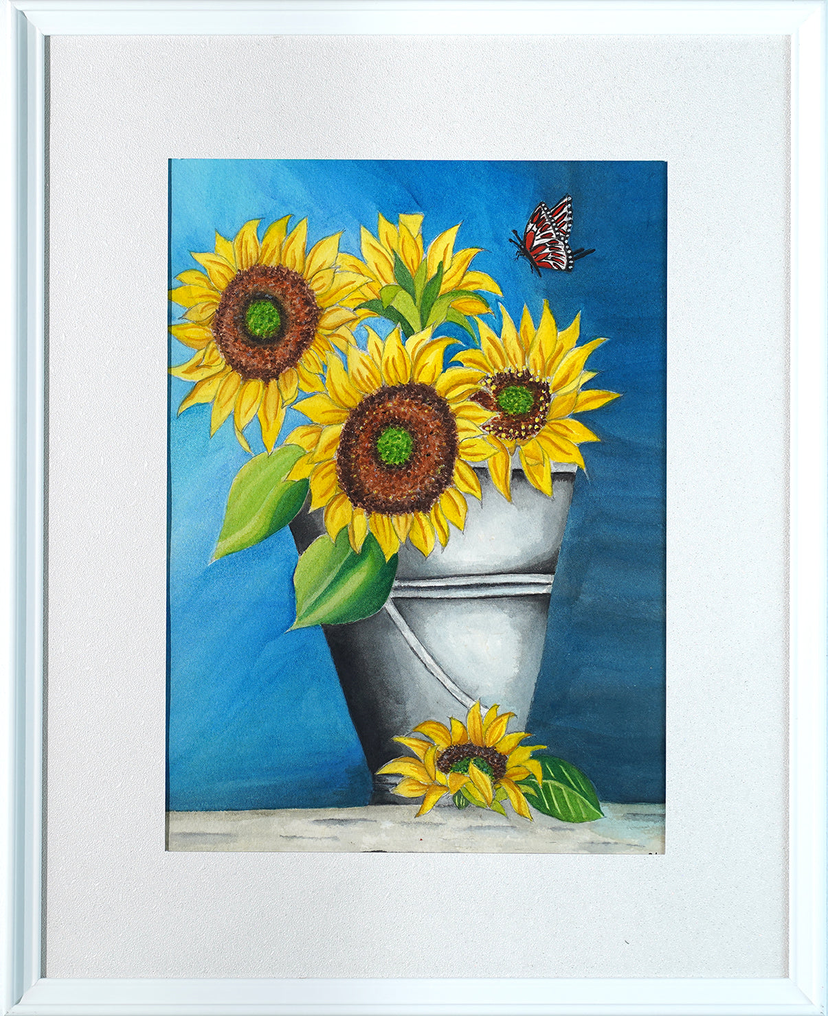 A Pail of Sunflowers